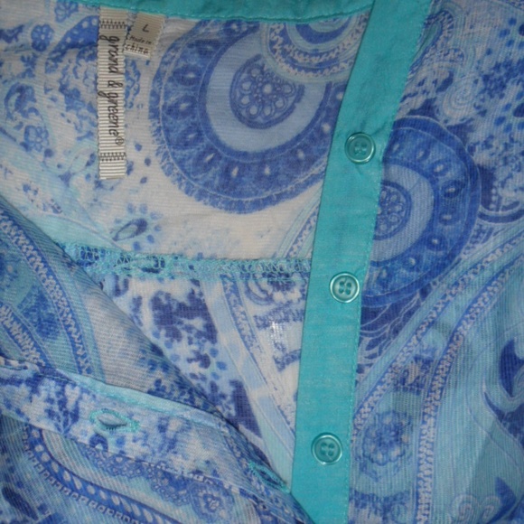 GRAND & GREENE Hi Lo Paisley  Coverup Tunic Top - Picture 3 of 5